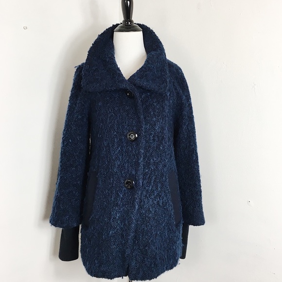 bebe Jackets & Blazers - Bebe Boucle Wool Blend Dark Blue Coat